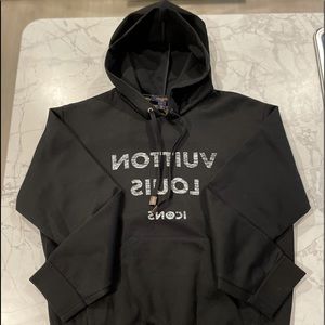 Louis Vuitton, Black Hoodie, Size Large